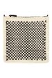 Clare V. Foldover Clutch in Cream & Black Border Woven Checker Cheap