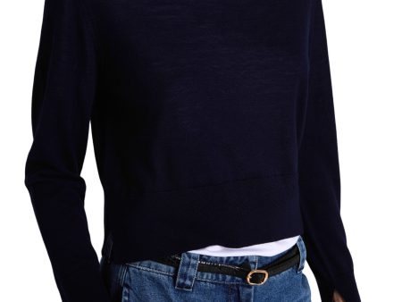 Saint Art Elodie Layered Crewneck Sweater in Navy Supply