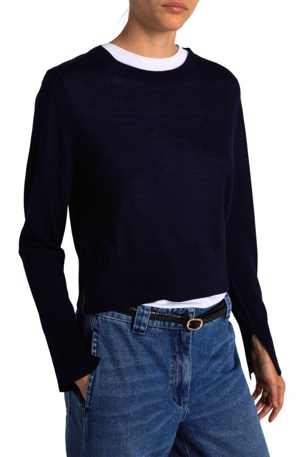 Saint Art Elodie Layered Crewneck Sweater in Navy Supply