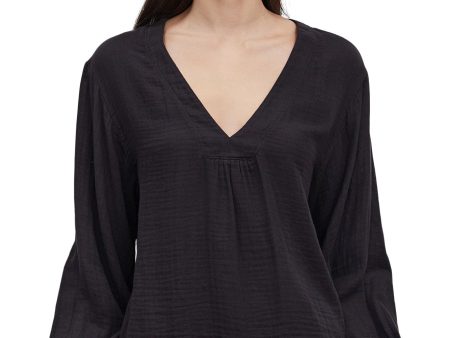 Velvet Naomi V-neck Top in Black Fashion