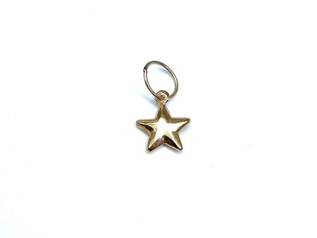 Haus Of Alloy Puffy Star Charm in Yellow Gold For Sale