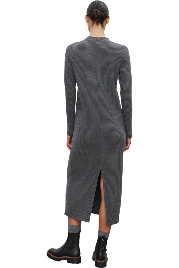 Velvet Liz Ribbed Dress in Charcoal Discount