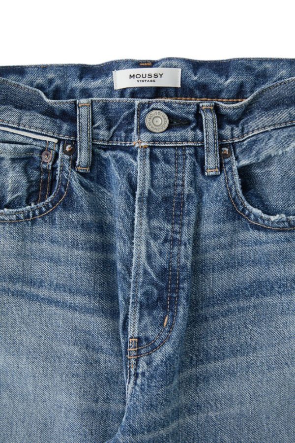 Moussy Denim Esplen Wide Straight Jeans in Blue Supply