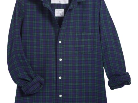 Frank & Eileen Barry Button Up Shirt in Small Navy, Black, Green Plaid Online now