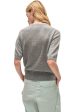 White & Warren Cashmere Elbow Sleeve Tee in Grey Heather Sale