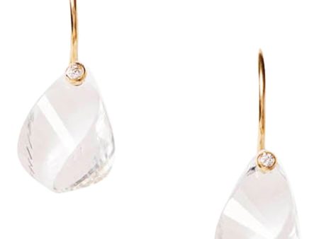 Chan Luu 14k Coronet Earrings in Clear Quartz For Sale