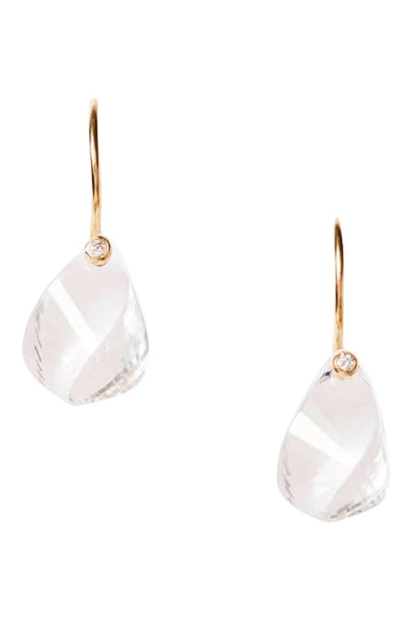 Chan Luu 14k Coronet Earrings in Clear Quartz For Sale