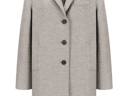 Harris Wharf London Pressed Wool Topcoat in Stone Melange Cheap