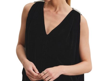 Velvet Adelle Silk Velvet Top in Black Online