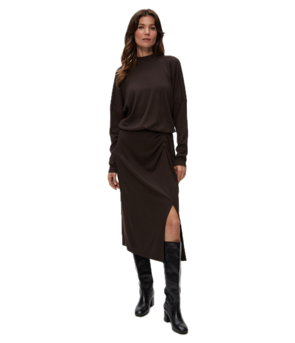 Michael Stars Lila Blouson Midi Dress in Java Supply