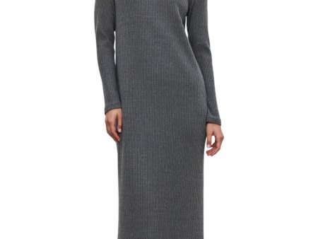 Velvet Liz Ribbed Dress in Charcoal Discount