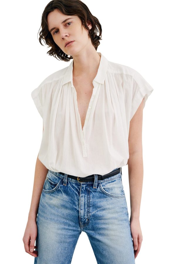 Nili Lotan Normandy Blouse in Ivory Sale