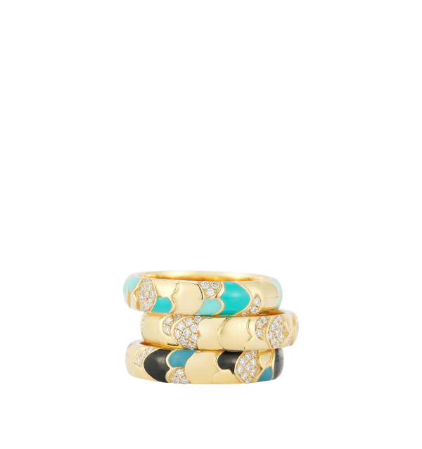 AEGEAN RING WITH ENAMEL AND DIAMONDS For Discount