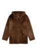 Repeat Cashmere Faux Fur Coat in Coffee Fashion