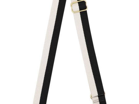 Clare V. Adjustable Webbing Strap in Black & Cream For Cheap