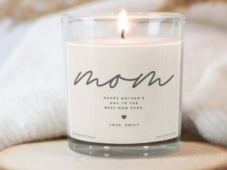 Personalised Minimalist handwriting  MOM  Candle - Personalized Gifts For Sale