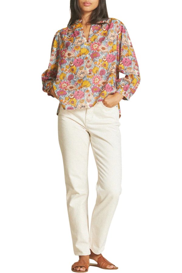 Trovata Birds of Paradis Bailey Blouse in Dawn Fleurettes Cheap