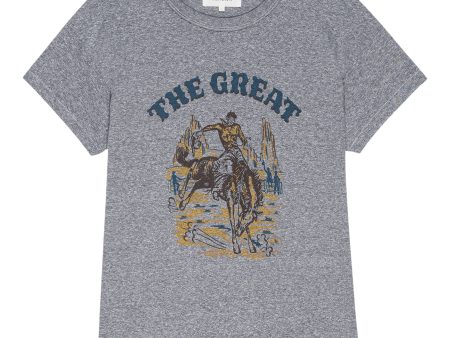 The Great Boxy Crew with Rodeo Graphic in Heather Grey on Sale