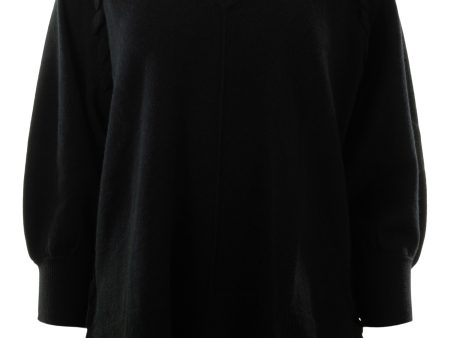 Repeat Cashmere V-neck Whipstitch Sweater in Black Online