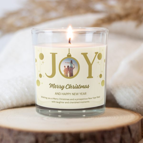 JOY Personalized Photo Christmas Candles Supply