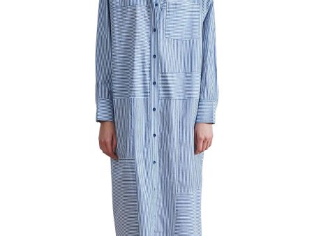 Apiece Apart Alameda Caftan Dress in Blue White Stripes Fashion