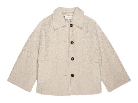 The Great Cropped Plush Car Coat in Malt Online Hot Sale