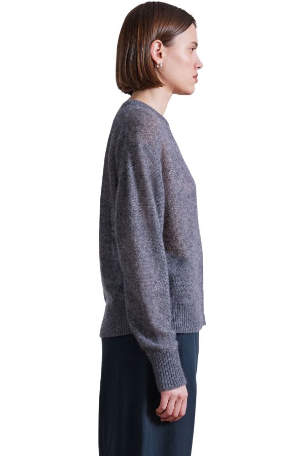 Apiece Apart Softest Tissue Weight Sweater in Charcoal For Sale