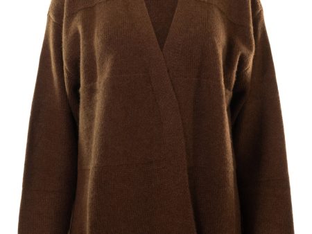 Repeat Cashmere Open Cardigan in Brown Cheap