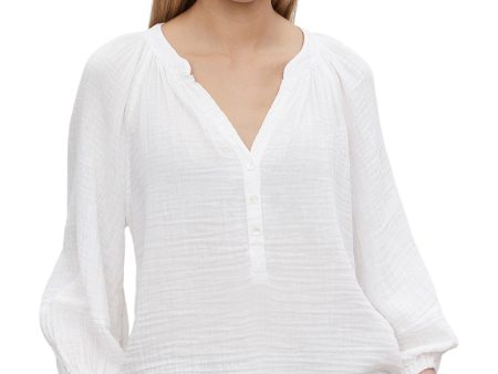 Velvet Vivi Cotton Gauze Top in White For Cheap