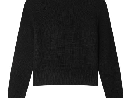 White & Warren Cashmere Air Spun Crewneck in Black For Cheap