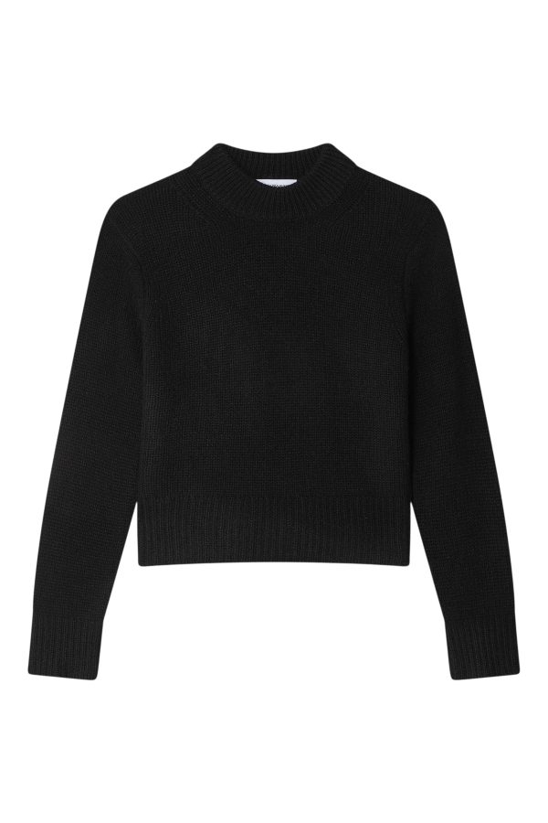 White & Warren Cashmere Air Spun Crewneck in Black For Cheap