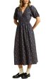 Trovata Birds of Paradis Sonia Dress in Navy Rosette on Sale