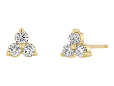 Zoe Chicco Prong Diamond Trio Studs in 14k Yellow Gold Hot on Sale