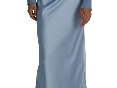 Saint Art Talia Charmeuse Maxi Skirt in Ice Blue Fashion