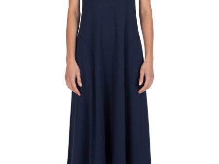 ATM Matte Jersey Deep Vneck Dress in Midnight Sale