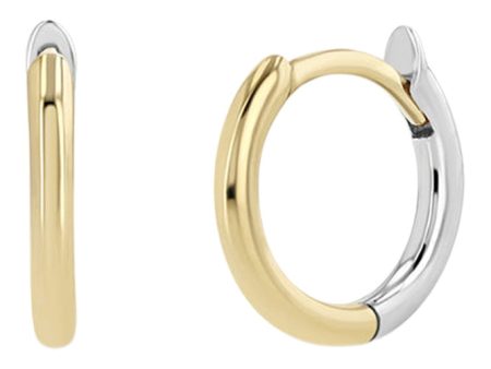 Zoe Chicco Reversible Huggie Hoops in Two Tone Gold For Sale