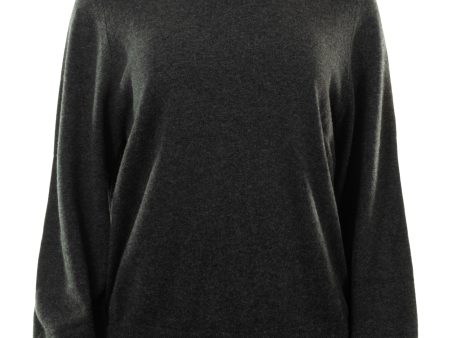 Repeat Cashmere Frilled Edge Mock Neck in Charcoal Supply