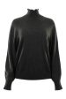 Repeat Cashmere Frilled Edge Mock Neck in Charcoal Supply