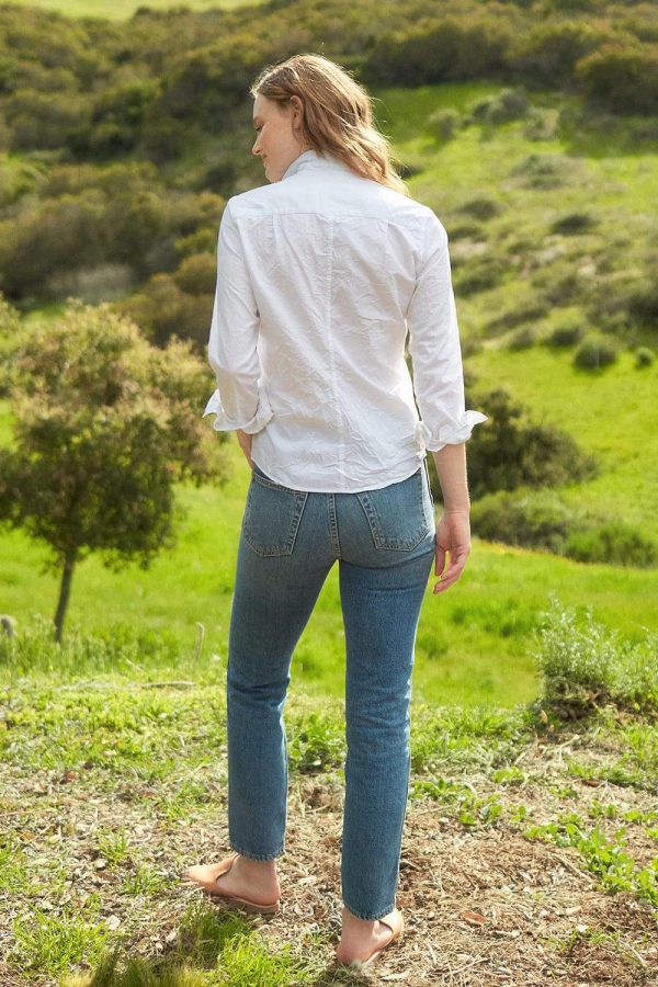 Frank & Eileen Barry Shirt in White Poplin Online now