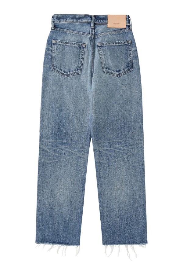 Moussy Denim Esplen Wide Straight Jeans in Blue Supply