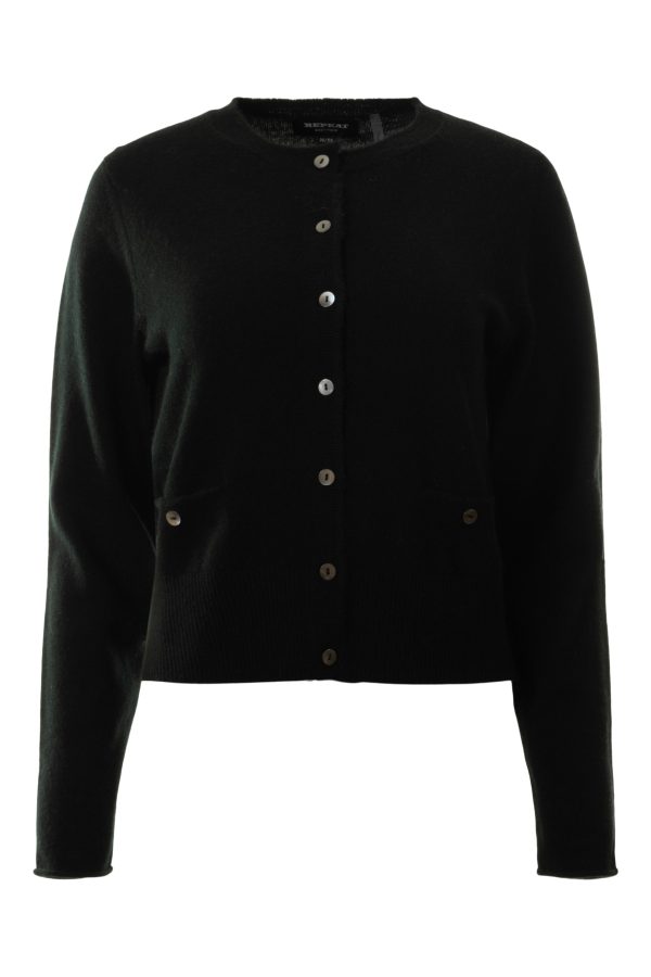 Repeat Cashmere Cardigan in Black Supply