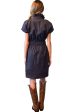 Never A Wallflower Vicki Elastic Waist Dress Dark Blue Denim Online now