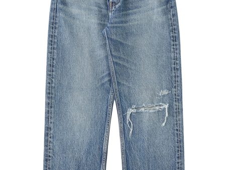 Moussy Denim Esplen Wide Straight Jeans in Blue Supply