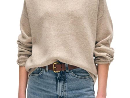 White & Warren Cashmere Saddle Sleeve Crewneck Sweater For Sale