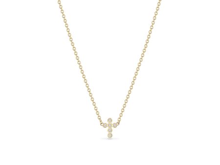 Zoe Chicco Bezel Diamond Necklace in Yellow Gold Online now