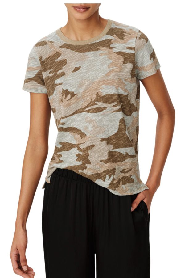 ATM Slub Jersey Camo Schoolboy Short Sleeve Crew Neck Tee in Faded Army-Multi Hot on Sale