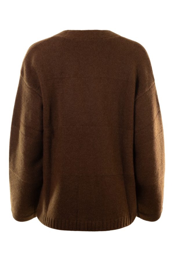 Repeat Cashmere Open Cardigan in Brown Cheap