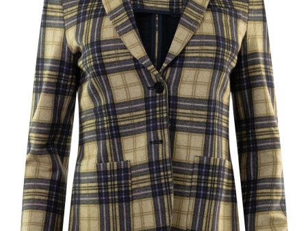 Circolo 1901 Plaid Blazer in Blue Hot on Sale