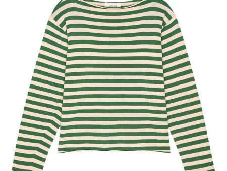 The Great Sailor Sweater in Dill Stripe Discount