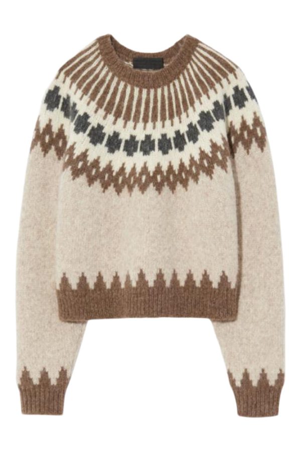 Nili Lotan Alena Sweater in Oatmeal Fairisle Online